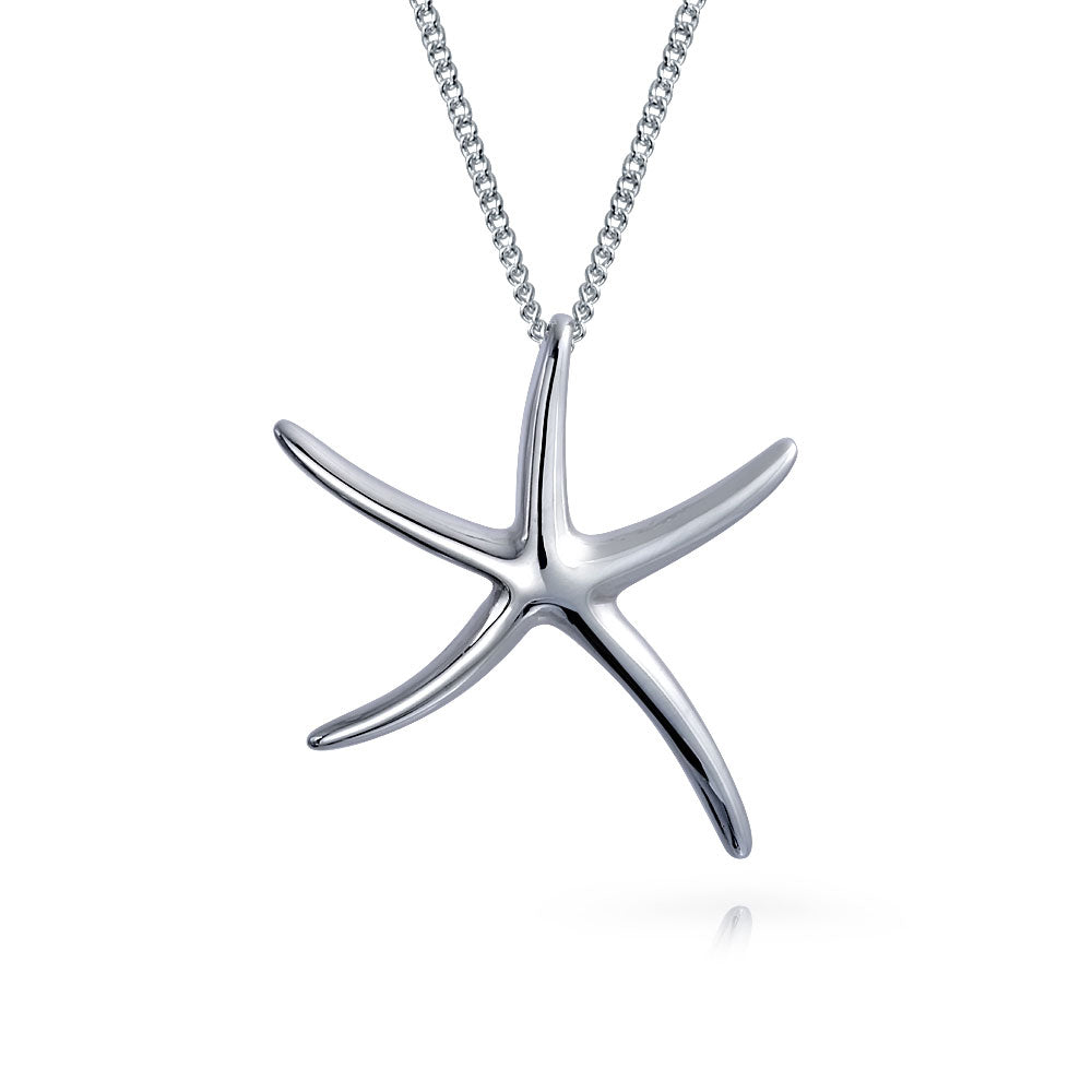 silver-extra-large-starfish-necklace_tpsf-1284-az_1 Hawaii Ocean Starfish Pendant Necklace Sterling Silver - Image 1