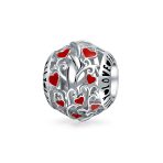 Set of 2 Valentine Kiss Lips & Red I Love You' Heart Charm Bead Sterling Silver Fits European Bracelet - Image 2