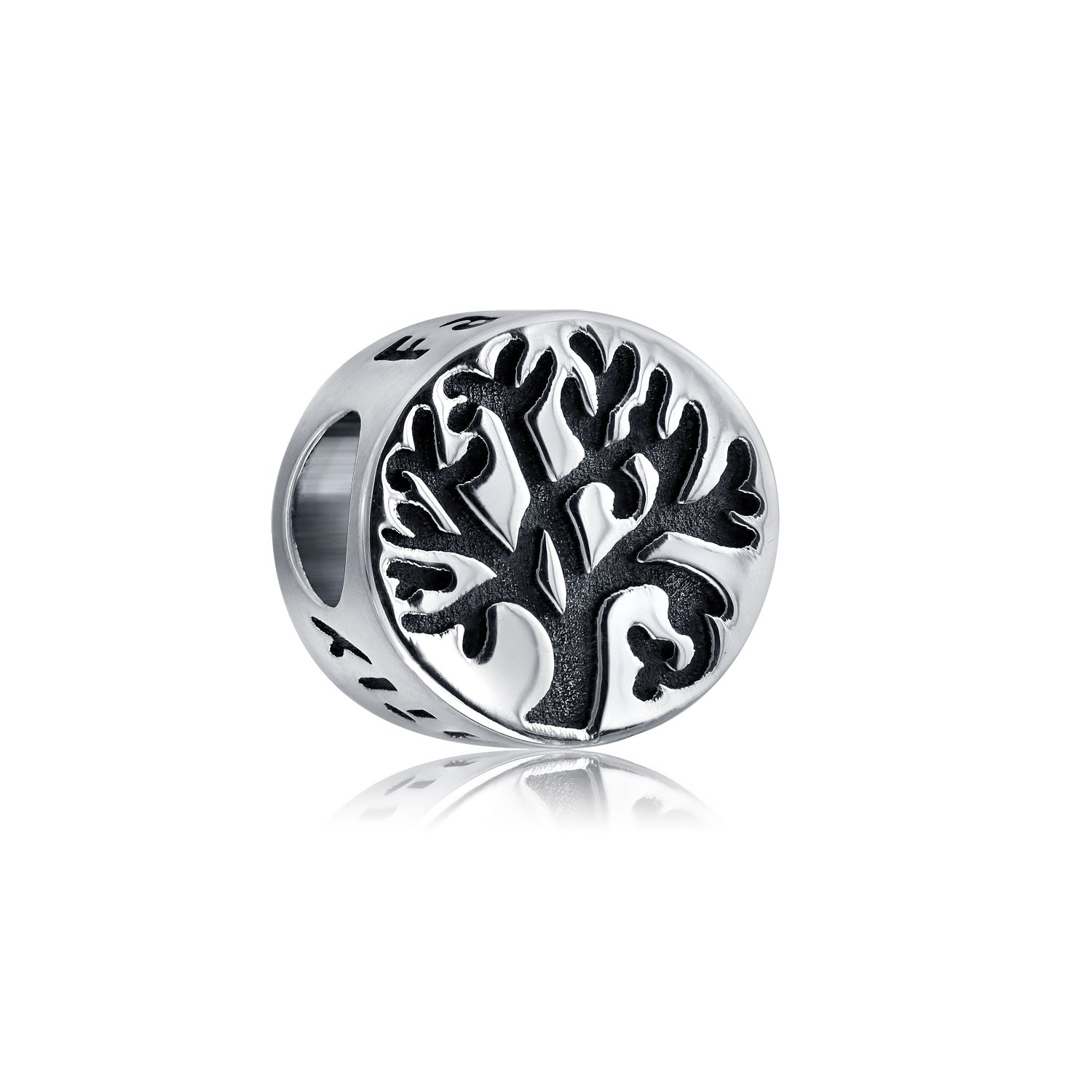 silver-family-tree-charm-bead_pbx-hs-952-d Family Tree of Life Charm Bead Oxidized Silver for European Bracelets - Image 1
