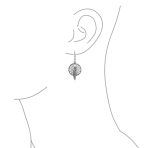 Native American Style Dream Catcher Feather Leaf Dangle Earrings .925 Sterling Silver - Image 3