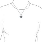Spiritual Jewelry Set Heart & Angel Wings Locket Necklace & Drop Earrings .925 Sterling Silver - Image 4