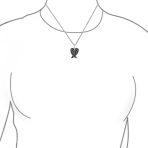 Amulet Feathered Heart Angel Wing Pendant Necklace Antiqued - Image 4