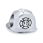 Fireman Helmet Charm Bead for Wife Oxidized Silver Fits European Bracelet