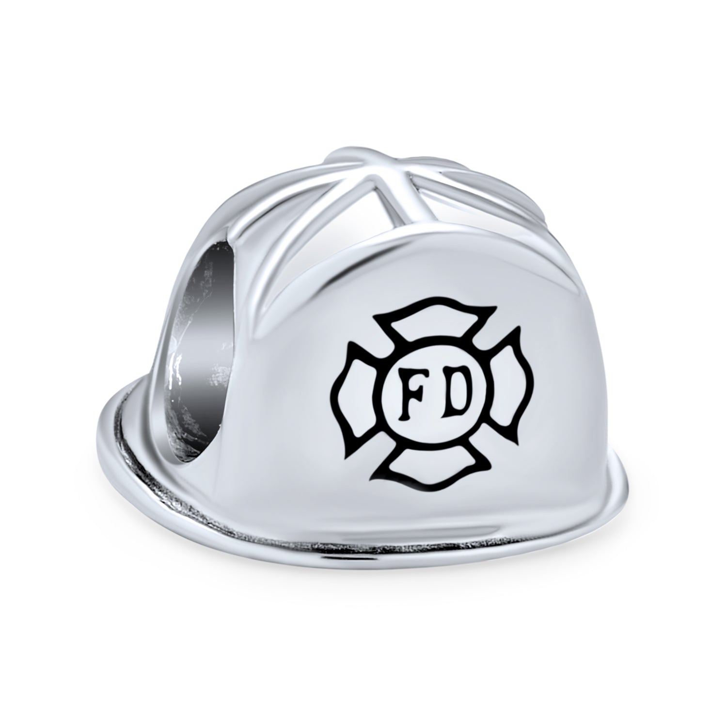 silver-firefighter-helmet-charm-bead_pbx-hs-643-d_001 Fireman Helmet Charm Bead for Wife Oxidized Silver Fits European Bracelet - Image 1