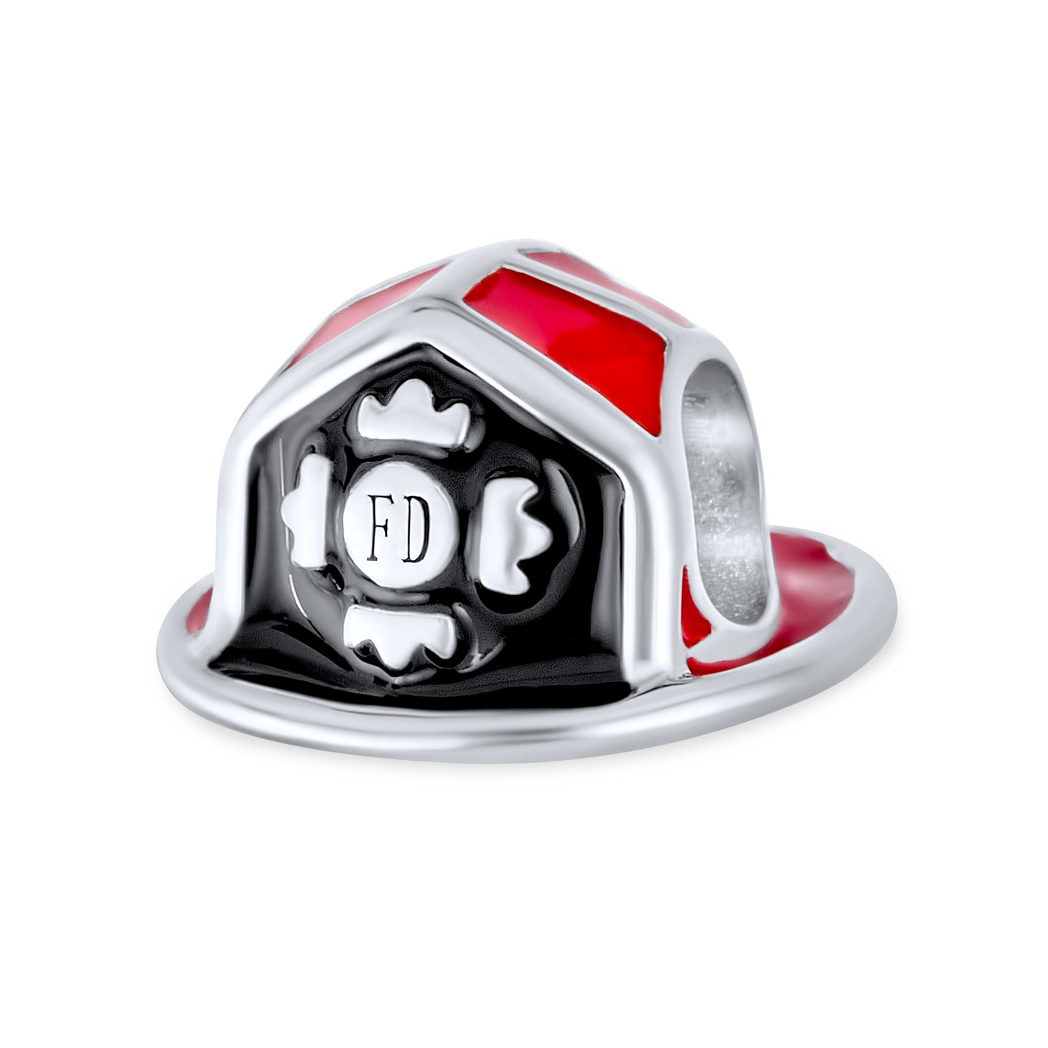 silver-fireman-hat-bead-department-pbx-he-279_1 Firefighter Hat Charm Bead Sterling Silver for European Bracelet - Image 1