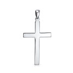Religious Cross Pendant Necklace Sterling Silver Men - Image 2