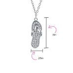 Tropical Nautical CZ Flip Flop Sandal Pendant Necklace 14K Gold Plated Silver - Image 8