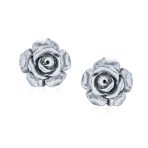 Romantic 3D Carved Flower Pink Peach Rose Stud Earrings Lightweight 10MM - Image 25