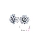 Romantic Set of 3 Floral 3D Carved Red, Purple, Black, Rose Flower Stud Earrings 10MM - Image 24