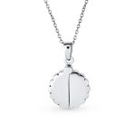 Sunflower Open Locket Pendant Necklace .925 Sterling Silver - Image 3
