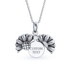 Sunflower Open Locket Pendant Necklace .925 Sterling Silver - Image 4