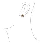 3D Floral Pave CZ Green Pink Orchid Flower Statement Earrings Cubic Zirconia Silver Plated - Image 3