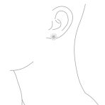 Romantic Cat Eye Heart-Shaped Petals Flower Stud Earrings with Omega Clip Earrings Gold For Pierced Ear - Image 10