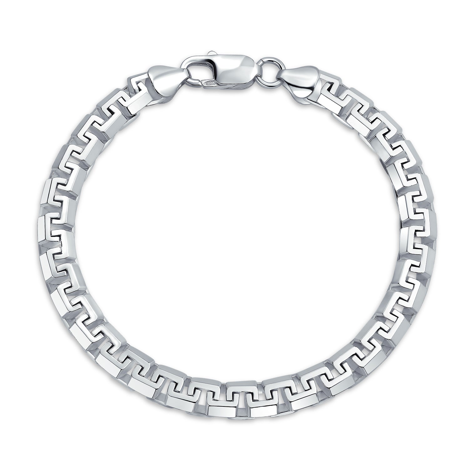 silver-franko-link-bracelet_pk-2732_1 Solid Heavy Fancy Box Franco Link Chain Bracelet .925 Sterling Silver 8 Inch - Image 1