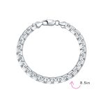 Solid Heavy Fancy Box Franco Link Chain Bracelet .925 Sterling Silver 8 Inch - Image 3