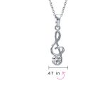 Music Teacher Student Treble Clef Pendant Necklace in Sterling Silver - Image 4