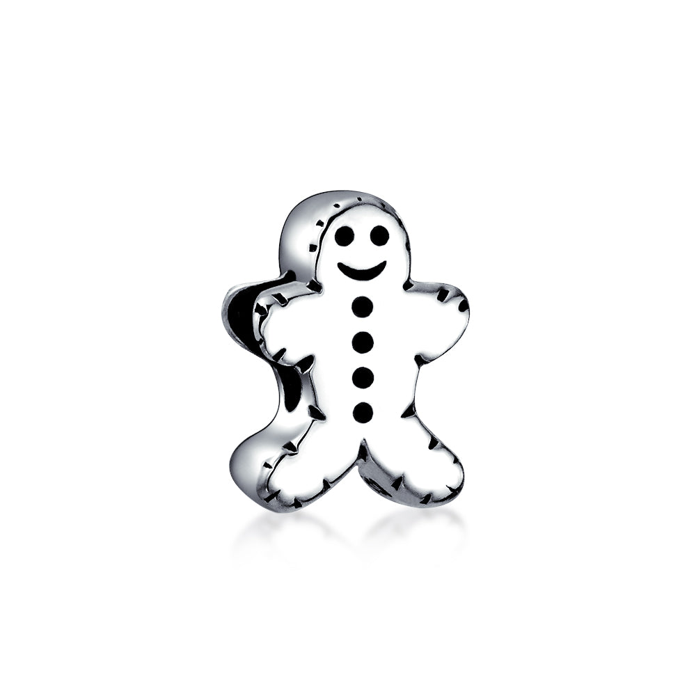 silver-gingerbread-man-pandora-bead_pbx-hs-579-d-az_1 Christmas Charm Bead Gingerbread Man Cookie Shape Sterling Silver for Bracelets - Image 1