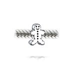 Christmas Charm Bead Gingerbread Man Cookie Shape Sterling Silver for Bracelets - Image 2