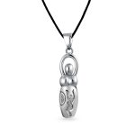 Divine Venus Of Willendorf Fertility Goddess Pendant Necklace 16 Inch Silk Cord