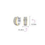 Mens Earrings Carved Hoop Huggie Rose Gold Silver Stainless - Image 7
