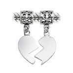 Puzzle Split Heart Grandmother Granddaughter Dangle Charm Bead Sterling Silver Fit European Bracelet - Image 5