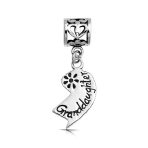 Puzzle Split Heart Grandmother Granddaughter Dangle Charm Bead Sterling Silver Fit European Bracelet - Image 2