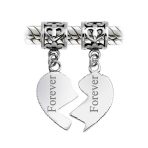 Puzzle Split Heart Grandmother Granddaughter Dangle Charm Bead Sterling Silver Fit European Bracelet - Image 4