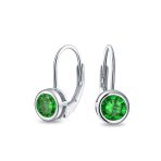 .50CT Solitaire Bezel Brilliant Cut CZ Drop Earrings - Image 4