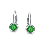 .50CT Solitaire Bezel Brilliant Cut CZ Drop Earrings - Image 11