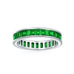 Cubic Zirconia Cocktail Statement Ring: Emerald Cut Baguette CZ Eternity Band - Image 7