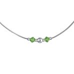 Lime Green Crystal Bead Anklet Ankle Bracelet Sterling Silver 9-10" - Image 2