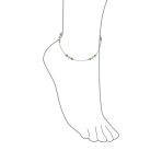 Lime Green Crystal Bead Anklet Ankle Bracelet Sterling Silver 9-10" - Image 3