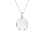 Religious Guardian Angel Cherub Pendant Necklace Silver Round Disc Medal - Image 2