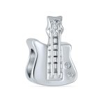 Set of 2 Music Notes G Clef & Electric Guitar Charm Bead Sterling Silver - Image 2