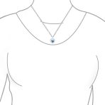 Turkish Evil Eye Heart Charm Pendant Necklace in Sterling Silver for Protection - Image 3