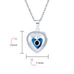 Turkish Evil Eye Heart Charm Pendant Necklace in Sterling Silver for Protection - Image 4