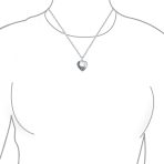 Vintage Floral Rose Heart Locket Necklace Pendant Silver - Image 4