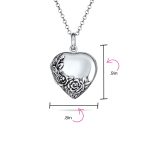 Vintage Floral Rose Heart Locket Necklace Pendant Silver - Image 5