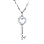 Romantic Key to Her Heart Pendant Necklace Gold Plated .925 Sterling Silver - Image 2
