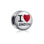 Travel I Love London England Charm Bead .925 Sterling Silver for Bracelet