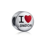 Travel I Love London England Charm Bead .925 Sterling Silver for Bracelet