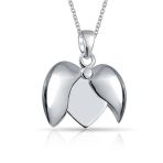 I Love You WORD Heart Locket Pendant Necklace Etched Sterling Silver - Image 5