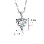 Romantic 5CT CZ Cubic Zirconia Heart-Shaped Solitaire Pendant Necklace .925 Sterling Silver - Image 10