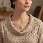 Butterfly Heart Pendant Necklace Celtic Triquetra Love Knot Oxidized .925 Sterling Silver - Image 3