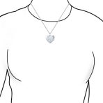 Paw Print Heart Shape Pendant Necklace Animal Lover Pet Dog Cat .925 Sterling Silver - Image 2