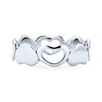 Silver Ring: BFF Friendship Open Heart Eternity Band Promise Ring in Sterling - Image 2
