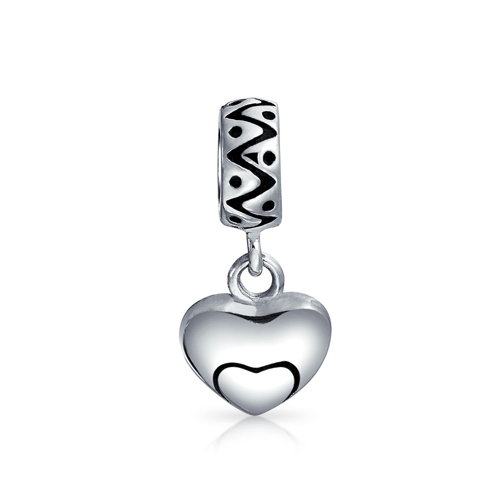 silver-heart-swirl-dangle-bead_pbx-d-ss2132-az_1 Swirl Heart Dangle Charm Bead in Oxidized Sterling Silver for European Bracelets - Image 1