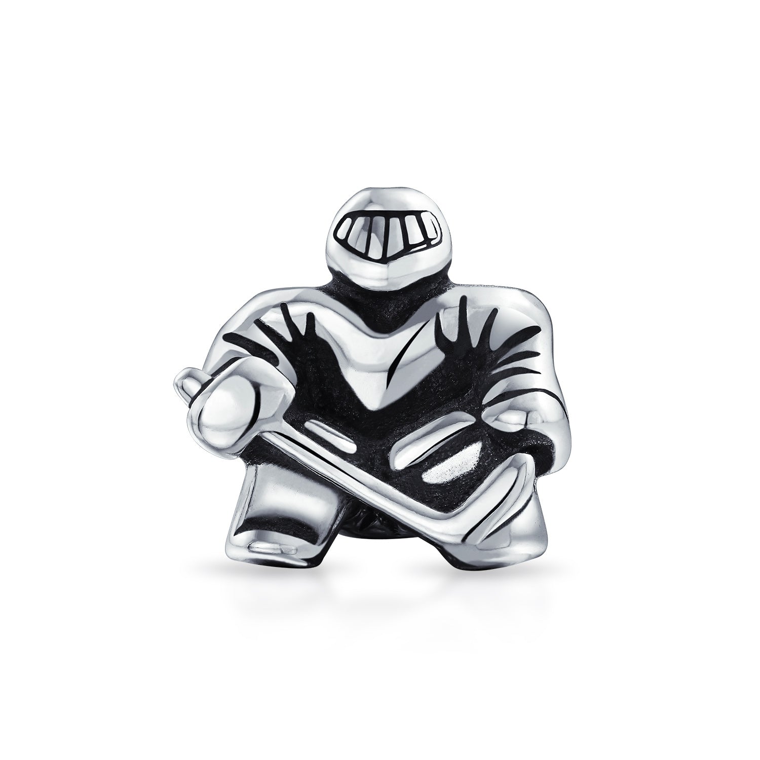 silver-hockey-goalie-pandora-charm_pbx-hs-610-d-az_1 Ice Hockey Goalie Sports Team Charm Bead .925 Sterling Silver for Bracelet - Image 1