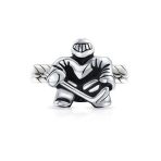 Ice Hockey Goalie Sports Team Charm Bead .925 Sterling Silver for Bracelet - Image 3