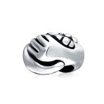 Support Friends Hand Sign Symbol Charm Bead Silver for European Bracelet
